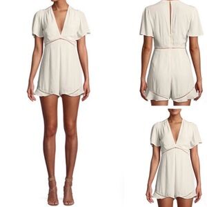 🔴ASTR The Label Cadence Blush Romper small Ruffle Hem Playsuit